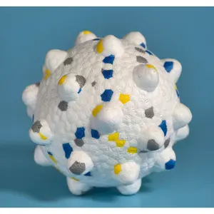 Durably Bite-Proof ETPU Popcorn Elastic Solid Ball Dog Toys - Teeth Bursting Interactive Pet Chew Toys for Active Dogs
