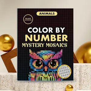 Mosaic Art Style Coloring Book, Mystery Mosaic, Digital Coloring, Stress Relief for Adults (pens Not Included), DIY Gift Decoration Book