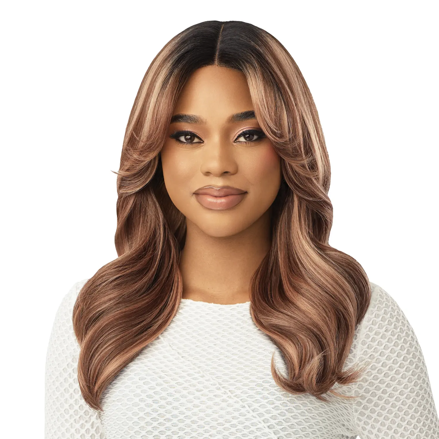 Outre Glueless HD Transparent Lace Frontal Wig - Heat Resistant, Pre Plucked, Loose Wave (Kerrin Style), Lace Frontal Wigs, Hd Transparent Wigs