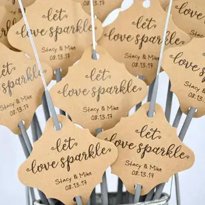 "Let Love Sparkle" Whimsical Wedding Sparkler Tags (24 Tags)