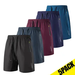 5-Pack Lightweight Quick-Dry Cooling Sports Shorts — Soft Drape, No Restrictive Fit, Versatile Fashion Shorts for Outdoor Events, Workouts, Commuting, and Casual Wear