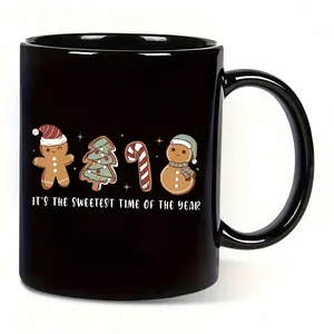 4 Pieces of Christmas Gingerbread Design UV DTF Cup Stickers, Waterproof Decorative Stickers, Suitable for Mugs, Bottles, School Supplies, and Handicrafts - DIY Art Accessories, Stickers Kit [Christmas]