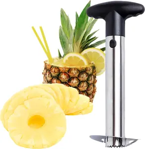 BlueHope Stainless Steel Pineapple Corer with Recipe eBook One Year Warranty Core Remover Tool Detachable Handle Fast Easy Fruit Cutter Peeler Corer Slicer Durable Kitchen Tool