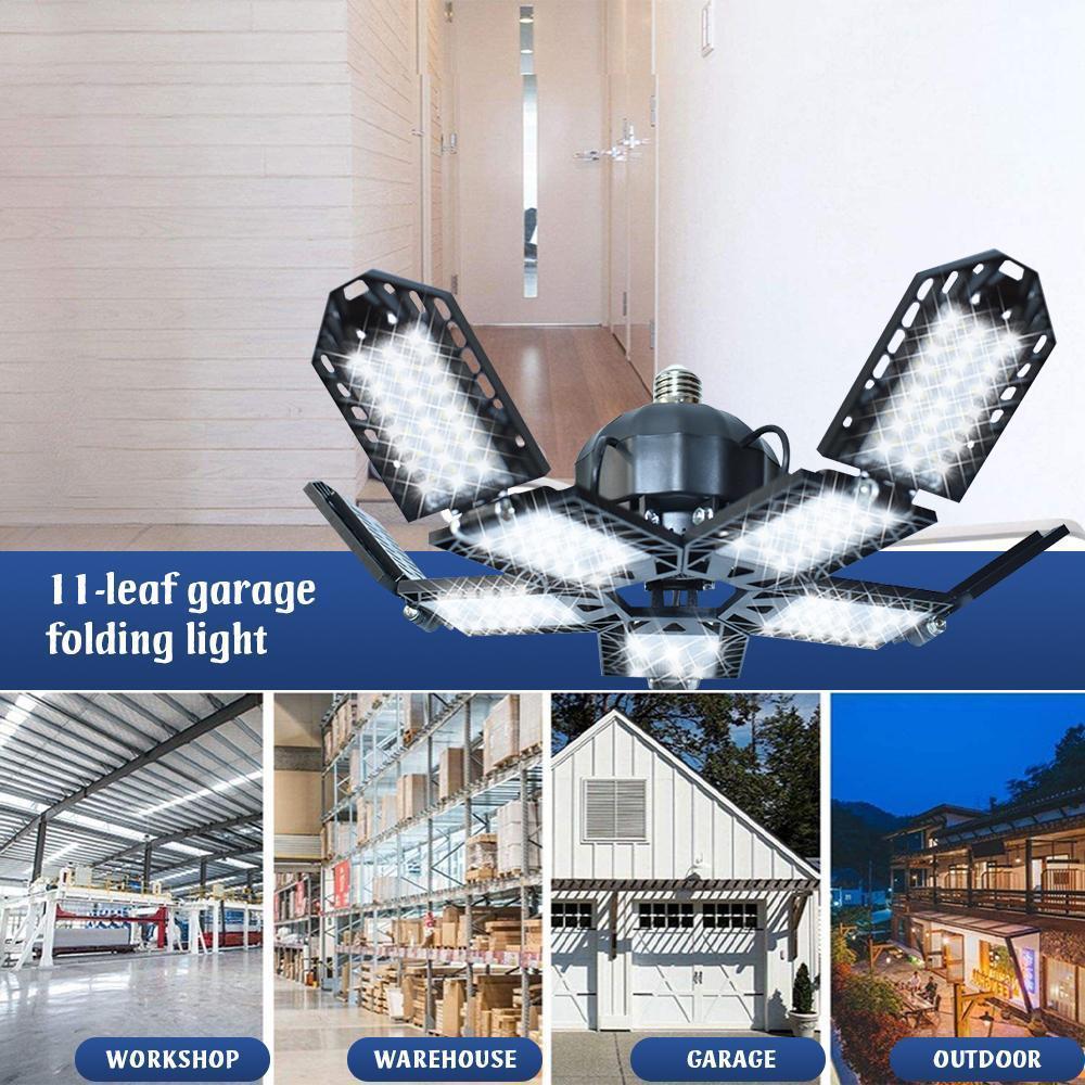 LED Garage Ceiling Light, 200W 10 Deformable Panels 6500K Workshop Lights