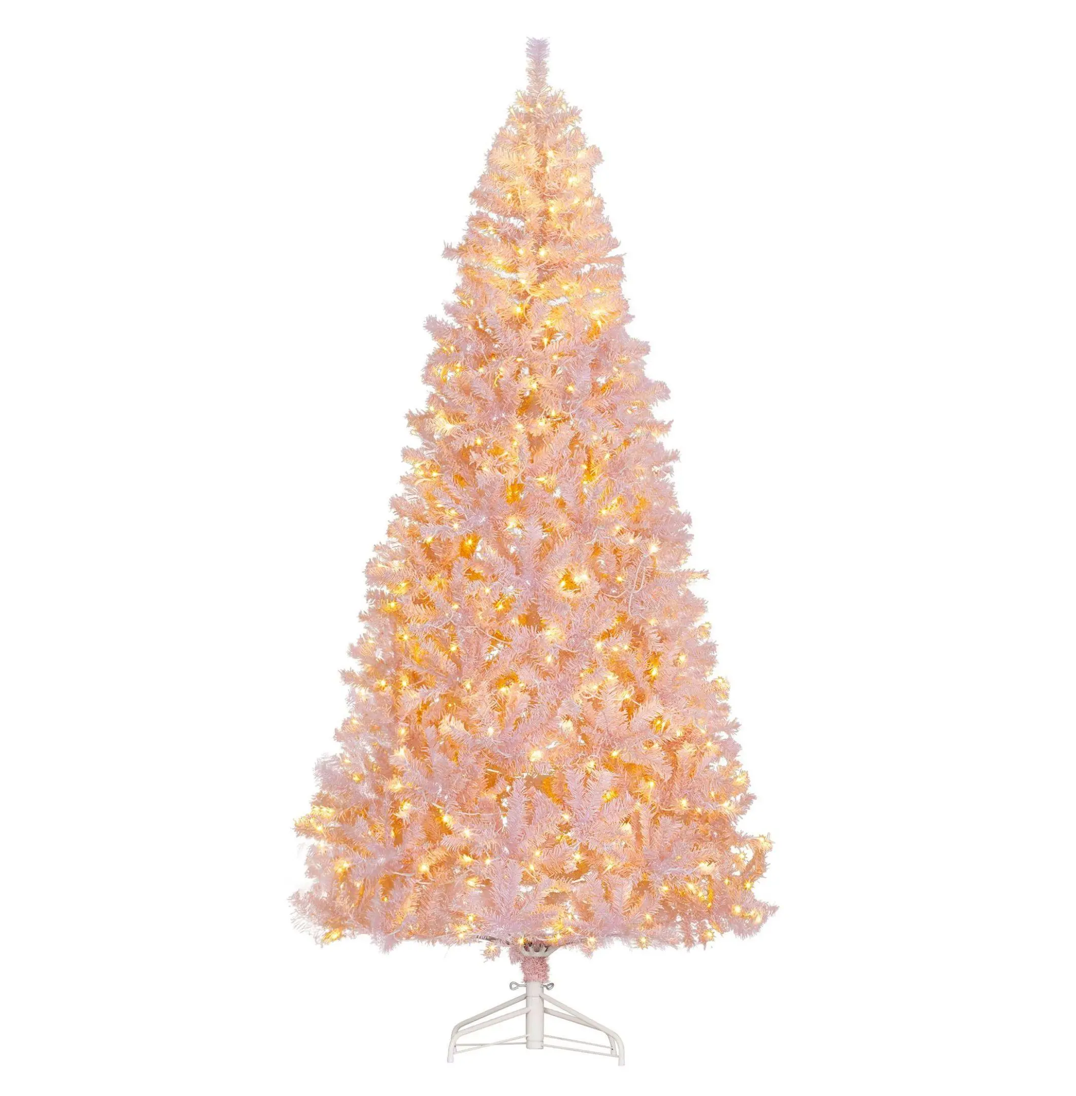 7.5ft Flocked Pre-Lit Pink Christmas Tree - 500 Warm White Lights, 1346 Tips, Indoor Holiday Decor, Indoor Decor