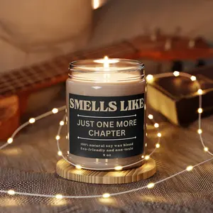 One More Chapter Candle, Gift for Book Lover, Author Gift, Reading Candle, Funny Birthday Gift.  9 oz Scented Decor. Gift for yourself, Family and Friends