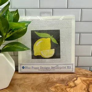 Lemons on Black Needlepoint Kit