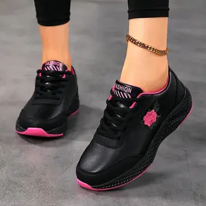 Stylish Road Runner Shoes for Women - Ultra-Lightweight Microfiber Upper, Breathable Fabric Inner , Shock-Absorbing EVA Sole for Stability, Cushioned Support, and Solid Color Design for Confident Strides Running Black Girl Footwear Training Trainer