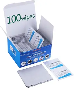 Pre-Moistened Lens Wipes  Screen Wipes for Glasses, Camera,Tablets, Smartphone, Screens and Other Delicate Surfaces,Pack of 100