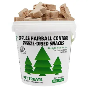 RooLife Spruce Fiber Freeze-Dried Cat Treats, 27 Individually Wrapped Single-Serves, Natural Hairball Control, Grain-Free, Chicken with Vitamins, Digestive & Dental Care, Rich Meaty Aroma