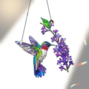 Holographic Hummingbird Suncatcher: Acrylic Window Ornament