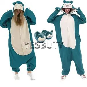 TAKARA TOMY Snorlax Kigurumi Onesies Animal Pajamas Slippers Cosplay Costume Halloween Christmas Sleepwear Plus Size