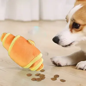 1 Pet Plush Toy Delicious Crispy Croissant Bread Roll Core Bag Cat Dog Toy Cat Dog Happy Educational Toy Outdoor Interactive Bungee Bite Resistant Inflatable Balls Set Rechargeable Chirping Flapping Bird Green Laser Pointer silicone feeder