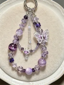 Butterfly Beaded Phone Chain Pendant, Elegant Fashion Accessory, High-End Heart Bag Charm, Versatile Jewelry for All Occasions