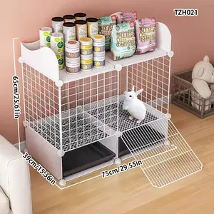 Large Indoor Rabbit Cage, Dual-Layer Pet Fence, Rabbit Playpen, Urine-Proof Home Bunny Hutch, New Style Small Animal Shelter, Hamster Cage Habitat