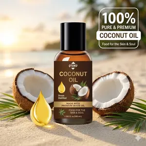 Steam Distilled Coconut Oil 100ML, Premium Grade Natural Oil, Skin Moisturizing, Hair Care, Massage, Ideal for Daily Use