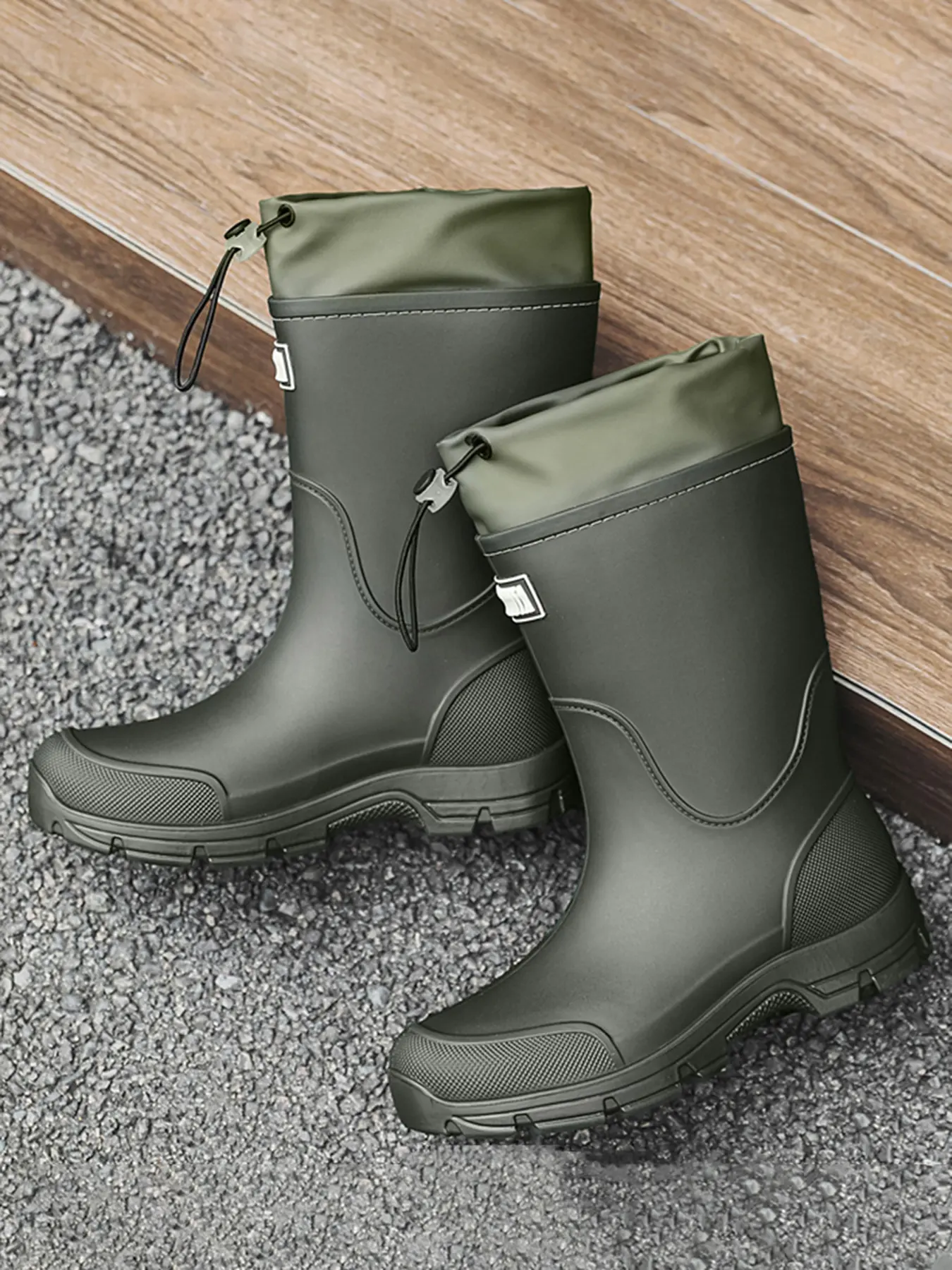 Unisex Anti-Slip Mid-Calf Rain Boots, Waterproof Boot, Fashion Upgrade Thick Sole, Durable and Wear-Resistant, All-Season Outdoor Activities, General Boot