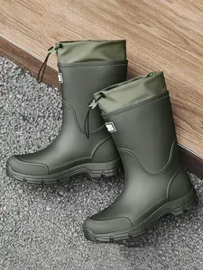 Unisex Anti-Slip Mid-Calf Rain Boots, Waterproof Boot, Fashion Upgrade Thick Sole, Durable and Wear-Resistant, All-Season Outdoor Activities