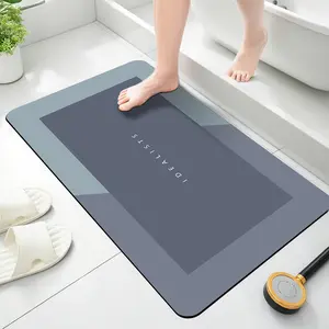 IDEALISTS Super Absorbent Bath Mat - Fast And Dry Non-slip Absorbent Floor Mat Soft And Comfortable Ideal For Bathroom Shower Laundry Room Bedroom Living Room Doorway Kitchen Dark Gray Hand Wash Only