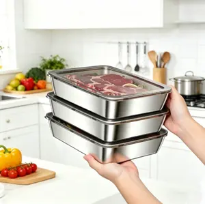 Stackable Stainless Steel Food Storage Containers with Lids, Leakproof, Airtight, BPA-Free, Reusable Meal Prep Containers for Fridge, Freezer, Kitchen Organization, Plastic-Free, Durable, Food-Safe, Dishwasher Safe
