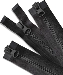Wavebeexs 28 Inch Jacket Zipper, #5 Zipper for Jacket (3 Piece), Black Plastic Coat Zippers Replacement, Separating Zipper for Coat, down Jacket, Sweatshirt, Clothes, Parka, and More WAVEBEEXS