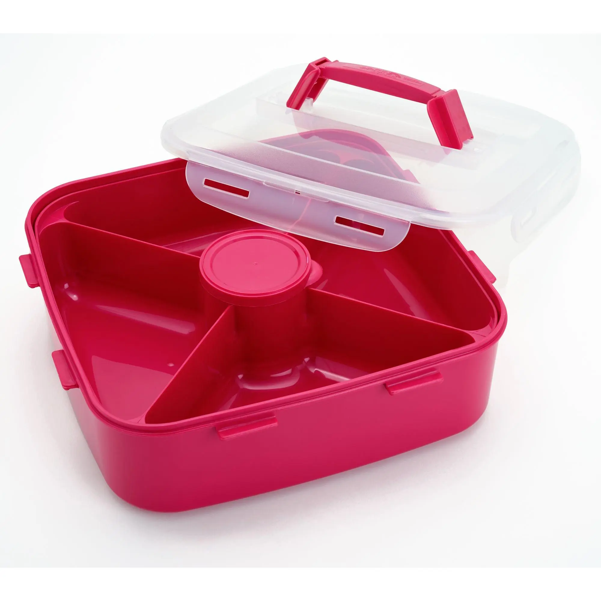 LocknLock Large Square Appetizer Tray w/ Colored Body & Handle Lid LocknLock Large Square Appetizer Tray w/ Colored Body & Handle Lid