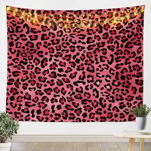 Large Pink Leopard Print Tapestry Wall Hanging – Stylish Wild Animal Texture Decor for Rooms, Teens, and Adults, decortapestry gifts for boyfriendwall decor flags