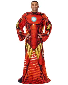 Marvel Avengers Iron Man Throw Adult Silk Touch Blanket with Sleeves 48" x 71"