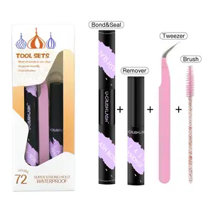 Eyelash Glue & Remover Kit – Long-Lasting Strong Hold Lash Adhesive, Gentle Cream Remover with Tweezer & Lash Brush for Easy Application & Clean Removal - All-In-One Makeup Tool for Women, Lash Cosmetics & Beauty Tools