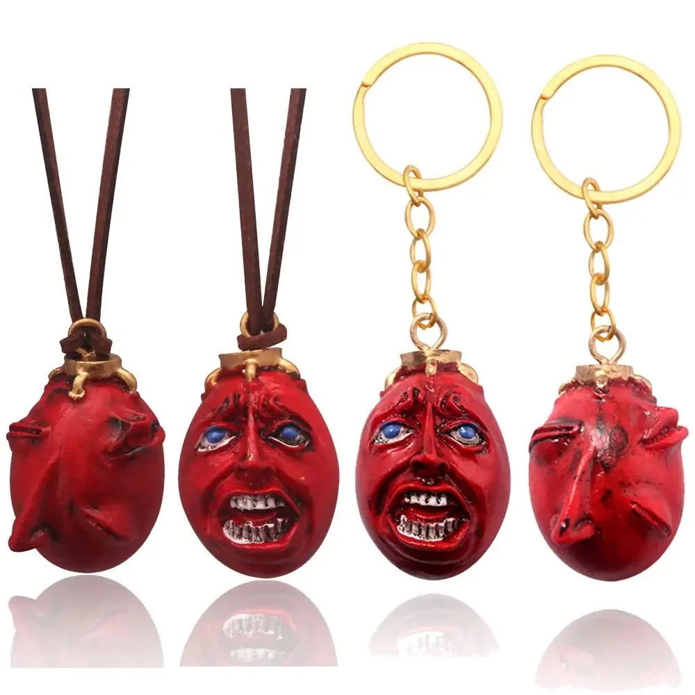 Fashing Popular Anime Red Elliptical Three-Dimensional Pendant Necklace Egg Of King Cosplay Arc Resin Pendant Accessories Gift