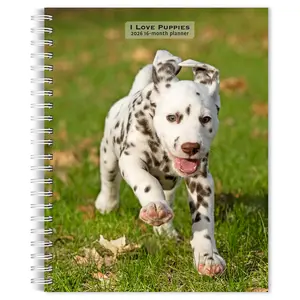 I Love Puppies | 2026 6 x 7.75 Inch Spiral-Bound Wire-O Weekly Engagement Planner Calendar | New Full-Color Image Every Week | BrownTrout | Animals Dog Breeds Puppy