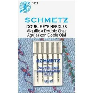 Schmetz 5pk Size 80/12 Double Eyed Sewing Machine Needles 1822 705DE