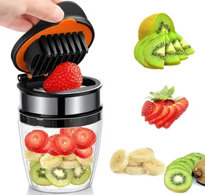 Strawberry Slicer Egg Slicer Stainless Steel for Soft Fruit with Anti-Slip Base, Quickly Making Fruit Vegetable Salad (1 pack)