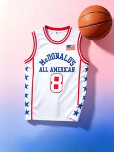 Men's Basketball Jersey, No. 8 Embroidery Sportswear Basketball Jersey, Breathable Quick Drying Sleeveless Jersey Basketball Vest, Basketball Clothing for Men, Vintage Basketball Jersey