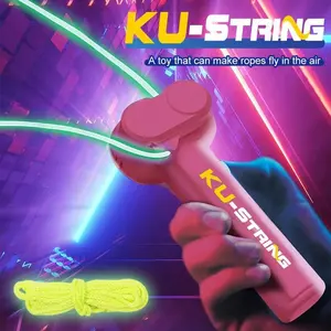Tiktok Trendy Finger Toy Night Glow String Launcher, Integrated UV Light, Fun Portable Design, Neon Lights, Suitable for Kids over 6 Years