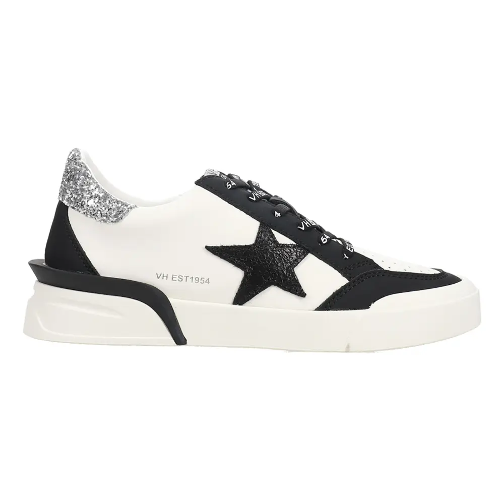 Vintage Havana Womens Laser Glitter Lace Up Sneakers Shoes Casual - White