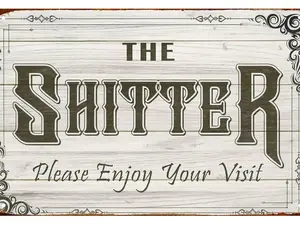 Shitter Enjoy Your Visit Funny Bathroom Humor Poster Retro Kitchen Bedroom Motivation Living Room Signs 8x12 Inch Wall Decor Metal Sign Posters for Bathroom Garden Farm Bar Garage Restaurant Man Cave Dormitory