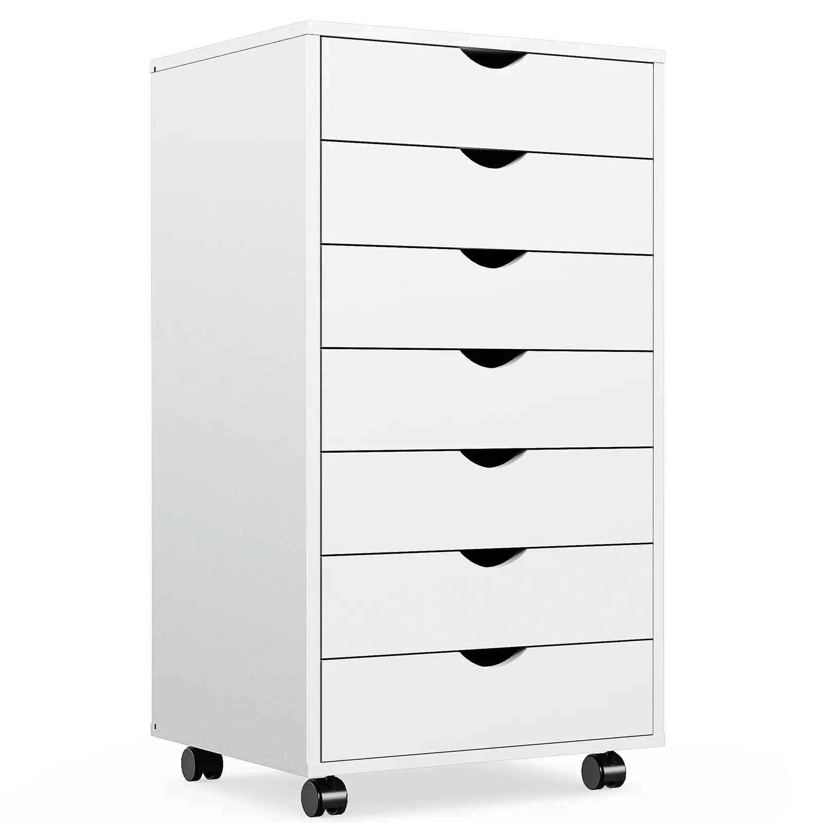5/7-Drawer Mobile File Cabinet, Wooden Top Office Organizer with Wheels, Noiseless Full-Extension Drawers for Letter, A4, Legal Storage