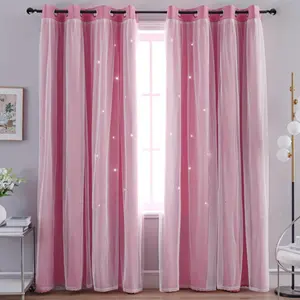 Double Layer Blackout Curtain, Solid Color Privacy Grommet Curtains, Fashionable Home Decor for Living Room & Bedroom Windows, Home Decoration Curtain