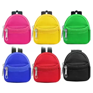 Double - shoulder zipper small change purse, pendant, small school bag, key ring, keychain, mini backpack, doll change purse