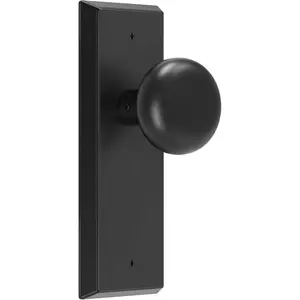 Matte Black Passage Door Knob - Vintage Non-Locking Door Handle for Hallway, Closet & Interior Doors, Antique Brass Finish with Solid Metal Construction