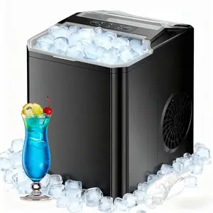 WANAI 26.5 lbs/Day Capacity Portable Ice Maker,Countertop Ice Maker,9 Ice Cubes Ready in 6 Mins, Self-Cleaning,with Basket & Scoop,for Home, Camping,White