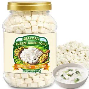 6oz (170g) Freeze Dried Tofu Cubes, 1cm Bite Size, Instant Food Dehydrated Tofu, Family Size Resealable Can, Low Sugar, High Protein, Keto Friendly, Vegan for Ramen, Miso Soup, Salads, Camping, Meal Prep