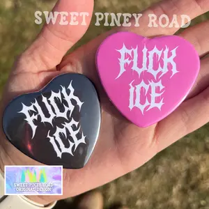 F*ck ICE Metalcore Heart Button Pin, Alternative Goth Abolish ICE Y2K Buttons, Deathcore Hardcore FDT, Anti Trump Pro Immigration
