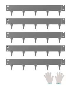 VEVOR Steel Landscape Edging, 5 Packs 39 x 4 in Rust-Resistant Metal Landscape Edging, Bendable Garden Edging Border, Heavy Duty Lawn Edging, Easy-to-Install, Flower Bed Yard Pathway Divider Dark Gray