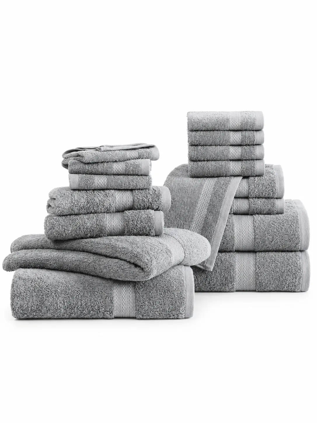 LANE LINEN 16 Piece Bath Towels - 100% Cotton Towels for Bathroom, Premium Quality Hotel Towels, Highly Soft & Absorbent Bathroom Towel Set, 4 Bath Towels, 4 Hand Towels, 8 Wash Cloths, Gift, Shower