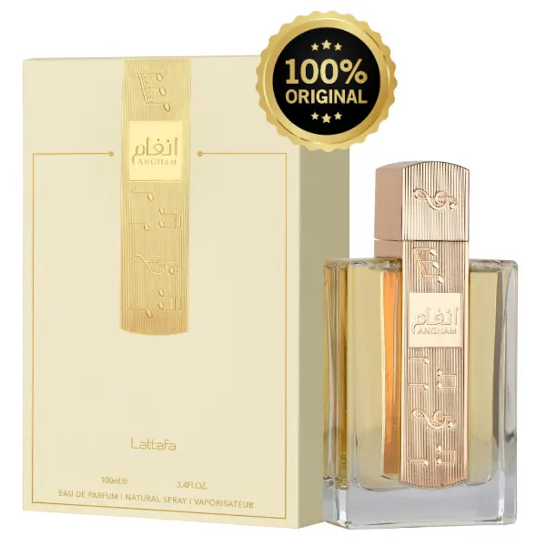 Lattafa Angham Eau de Parfum, Long-Lasting Unisex Vegan Perfume with Vanilla, Lavender & Spicy Citrus Notes - 100 ml / 3.4 oz Spray, Enchanting Fragrance, Fragrances Perfume, Bottle, Oriental, Fresh, Ginger, Luxury, Gourmand Fragrance, Long Lasting Perfum