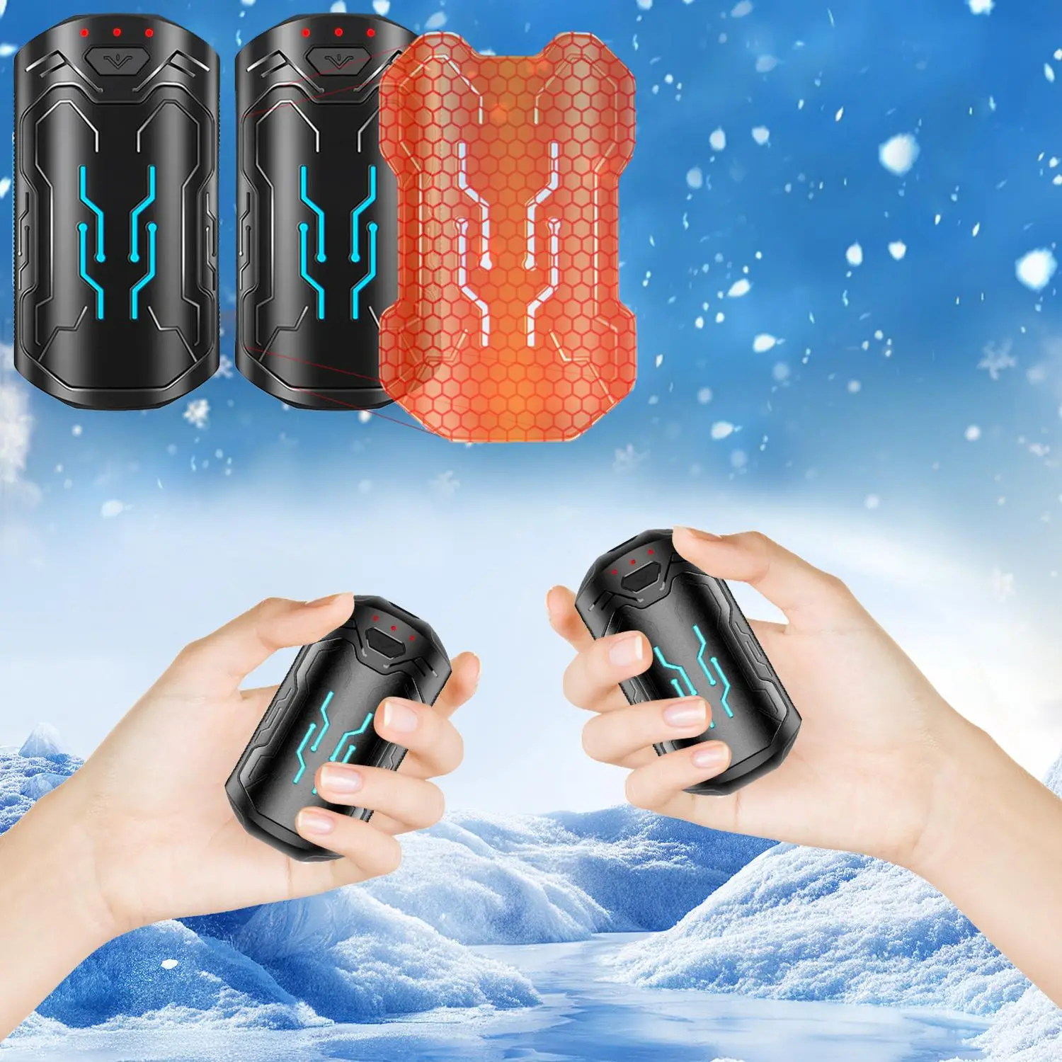 Portable USB Rechargeable Hand Warmer, Pocket Size Electric Hand Warmer, Hand Heater for Outdoors, Hunting, Golf, Camping