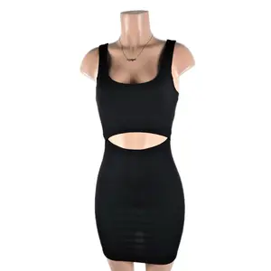Marge Cutout Dress Sleeveless Casual Ribbed Womenswear Polyester