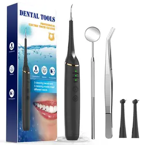 Electric Teeth Cleaner Plaque Oral Cleaning Tool Set With LED Light